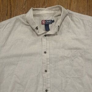 Vintage Chaps Ralph Lauren Shirt Men's Large‎ Flax Lightweight Cream